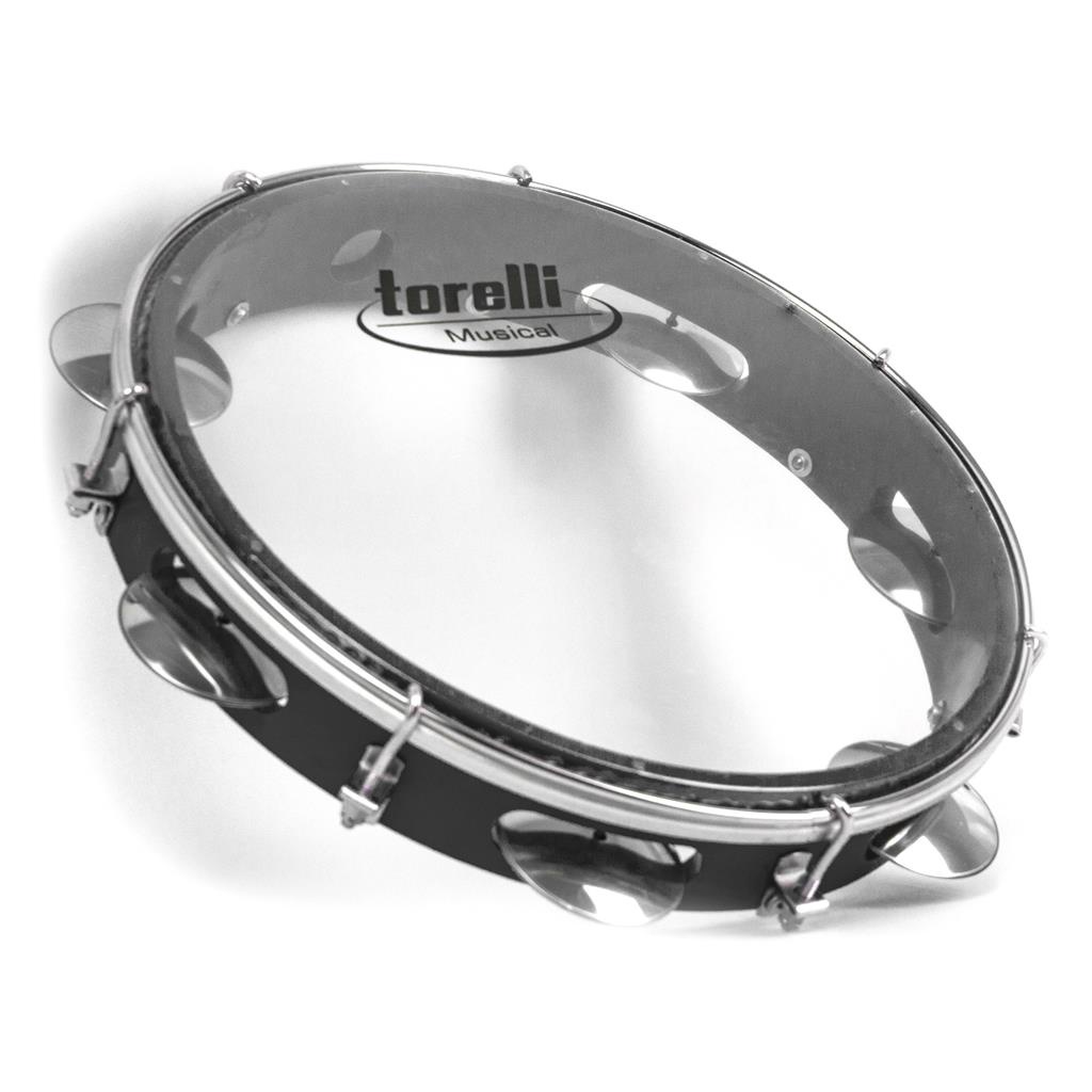 Pandeiro Torelli 10" Com Pele Transparente - Corpo Abs Preto Tp348