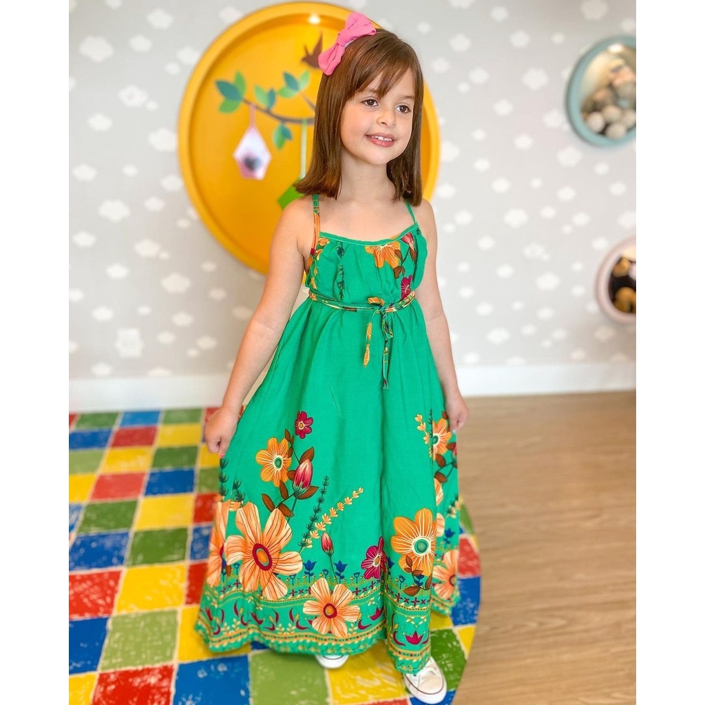 Vestido longo menina moda infantil juvenil Shopee Brasil