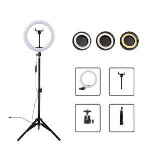 Ring Light Com Tripé Incluso Led Portátil 10 Polegadas + Tripé 210cm