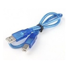 Cabo Usb Padrão A/b 30 Cm Azul Para Arduino Uno Mega