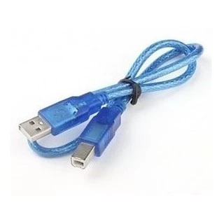 Cabo Usb Padrão A/b 30 Cm Azul Para Arduino Uno Mega