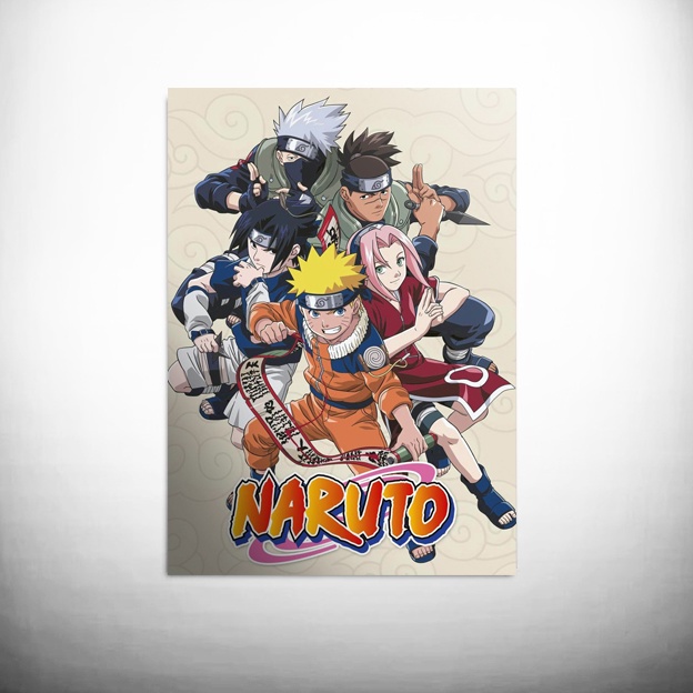 Quadro Decorativo Poste Classico Time 7 Kakashi Sakura em Promoção