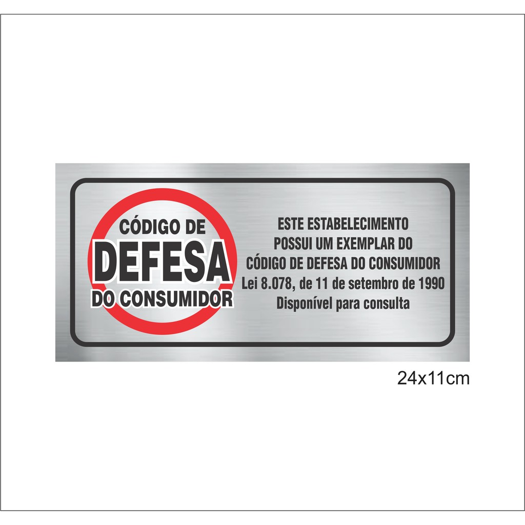 Placa de leis aviso este estabelecimento possui exemplar do código