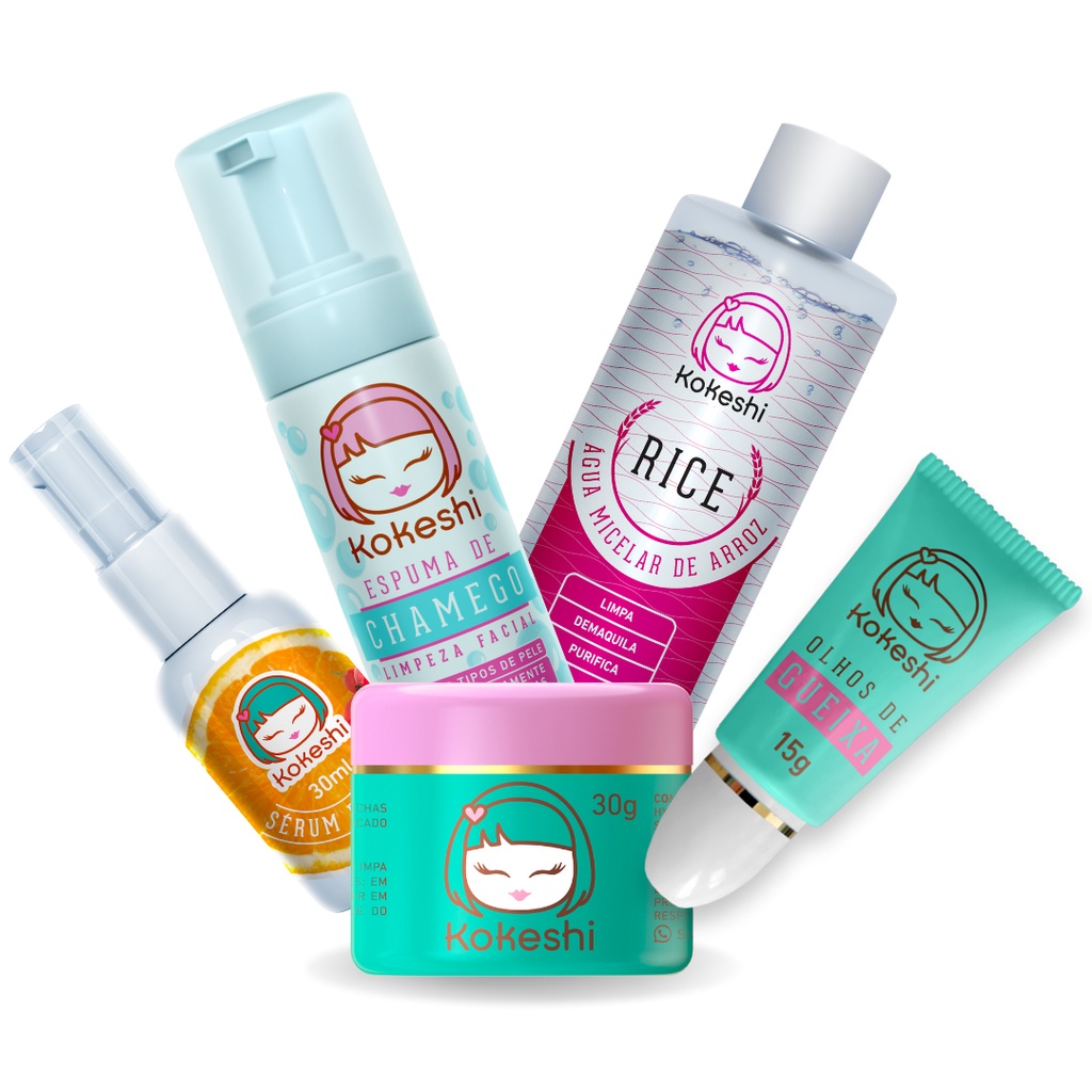 Kit Skincare - 5 unidades de produtos Kokeshi