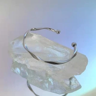 Jóias Da Moda Feminina Em Liga De Prata Bangle Wave Plated