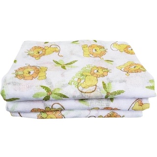 Kit Toalha Fralda 100% Algodão 3 Unidades Minasrey Parapipi Estampada Bebê Recém Nascido-Enxoval