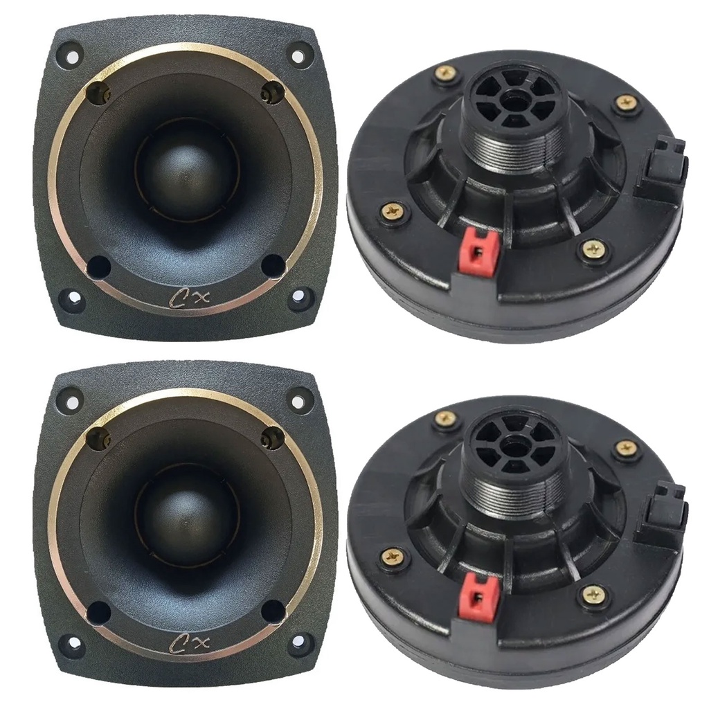 Kit 02 Super Tweeter Profissional + 02 Drivers Corneta 150w Rms Compet ...