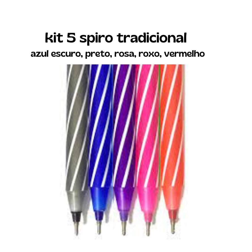 Kit 8 Caneta Cis Spiro Glow + Clean + Tradicional + Pro Ponta Agulha ...