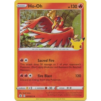 Carta de pokémon TCG - Ho-Oh - CELEBRAÇÕES- Comemoração de 25 anos