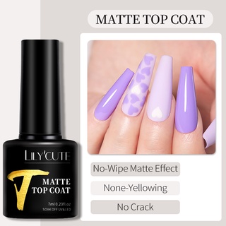 LILYCUTE 7ml Nail Base Gel Top Coat Matte Top Coat Nail Polish