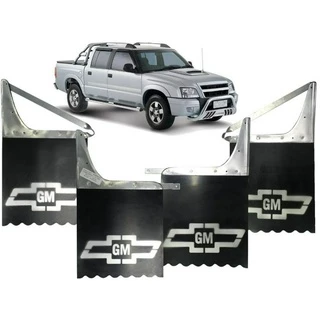 KIT APARA BARRO LAMEIRO CHEVROLET S10 BORRACHA 4 PECAS COM LOGO GM PINTADO