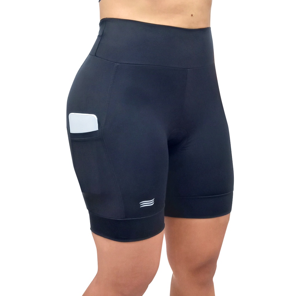 Shorts Bermuda Feminino de ciclismo com Bolsos e Forro Gel ciclista ...