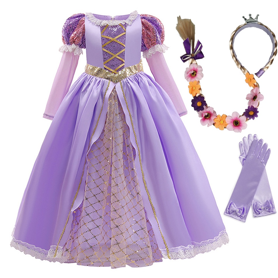 Vestido Princesa Infantil Roxo Lilás Roupa Realeza Midi Luxo serve para  Festa de Aniversário temático da Rapunzel e Sofia e Fantasia de Criança  para Carnaval