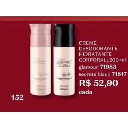 Creme Hidratante Corporal Glamour Secrets Black 200ml