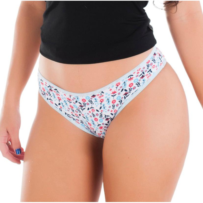 kit 10 calcinha algodão tanga conforto cotton feminina