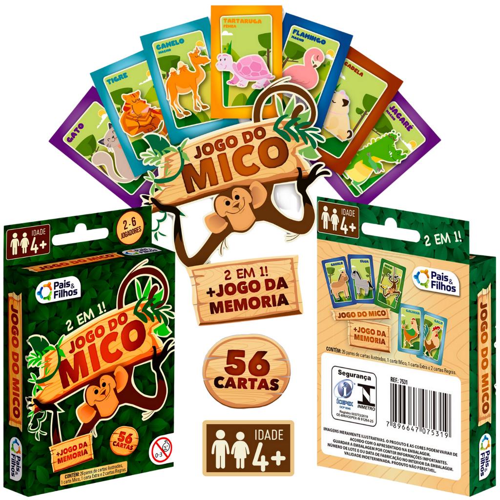 Kit 30 Jogos: Memória E Mico Ecologico 2 Em 1 - 32 Cartas