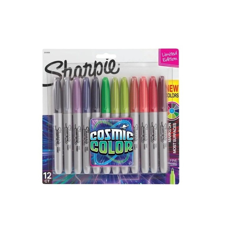 Kit com 12 canetas marcadores permanentes fine - Sharpie Cosmic Color ...