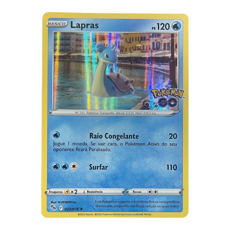 Carta Pokémon - Lapras 23/78 - Pokémon Go - Copag - Deck de Cartas