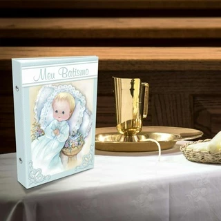 ALBUM DE FOTOS 15X21/40 BATISMO IGREJA MENINO OU MENINA 24 H em Oferta na Shopee