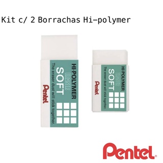 KIt c/ 2 Borrachas PENTEL Hi-Polymer Branca