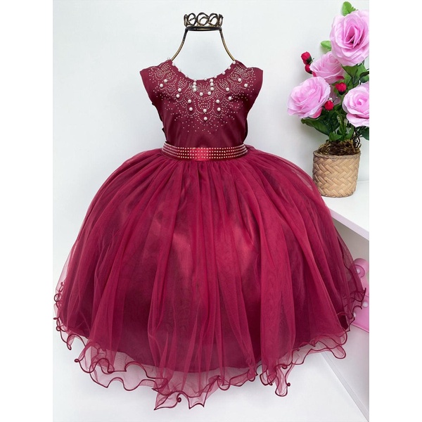 Vestido marsala para store daminha