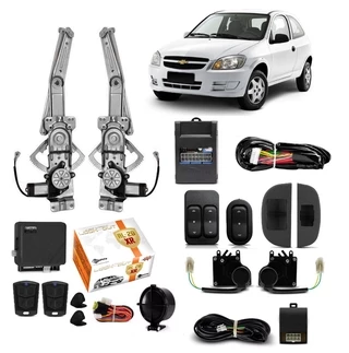 Kit Vidro Eletrico Celta 2 Portas 2006 2007 2008 + Trava eletrica + Alarme
