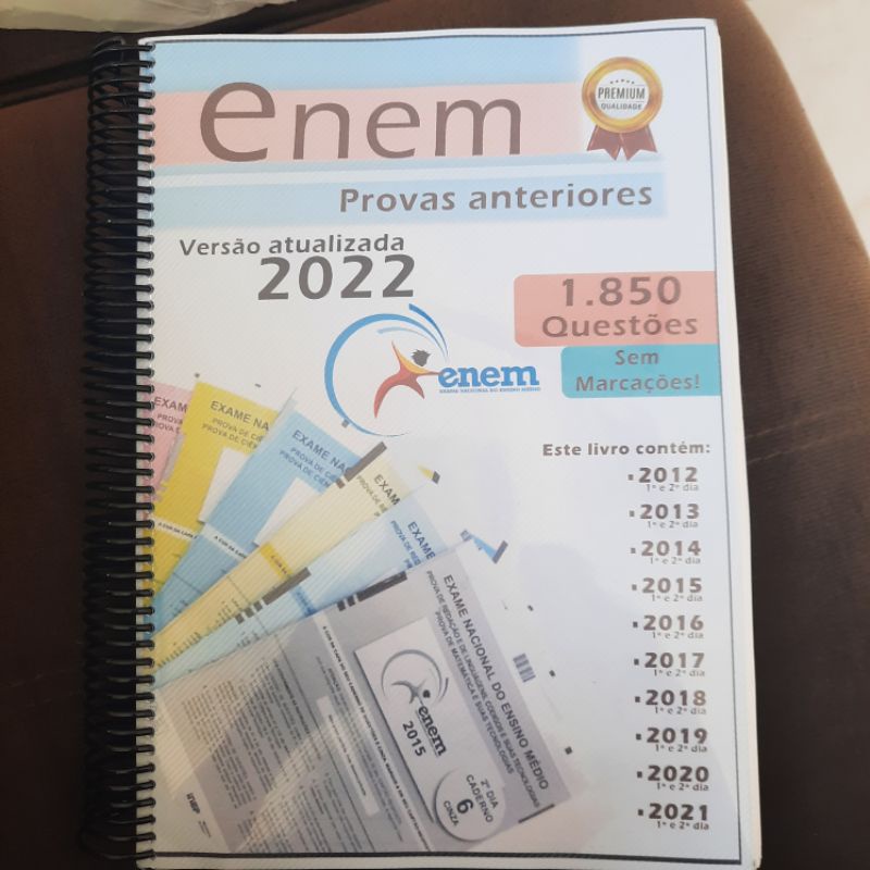 Apostila ENEM 2022 10 anos de provas anteriores com 10 folhas de ...