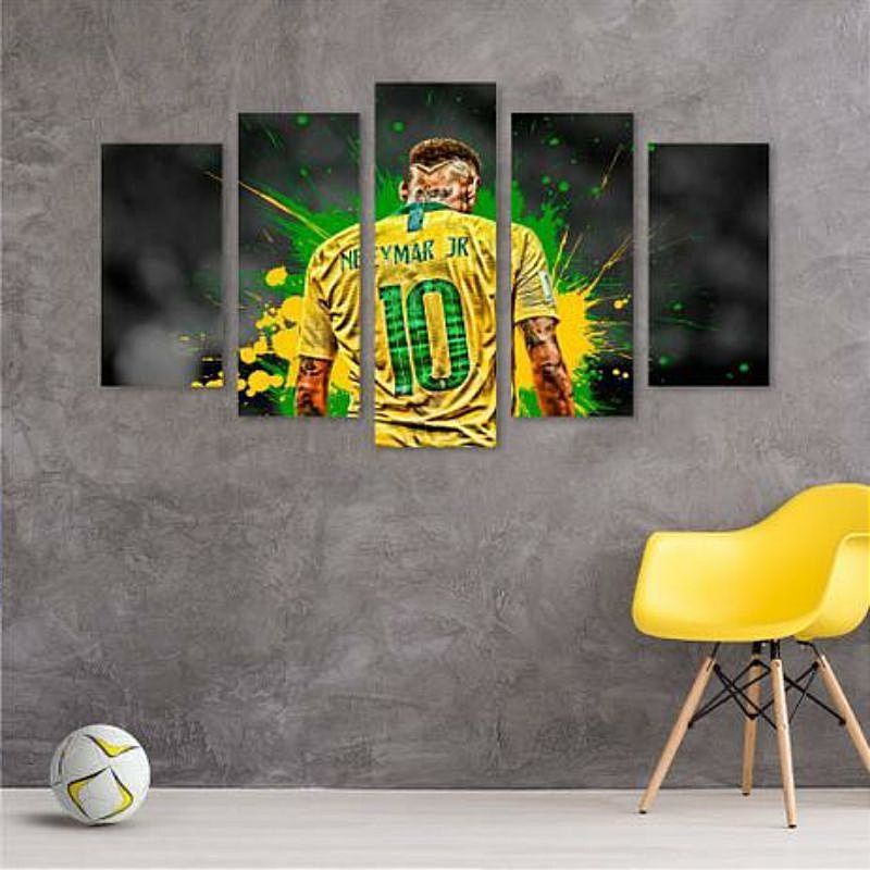 Quadro Decorativo Neymar 5 peças Sala/Quarto/Escritório