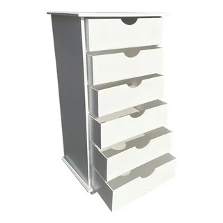 Organizador Gaveteiro 6 Gavetas Mdf Branco Organiza Papeis