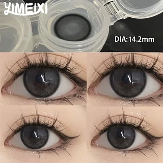Yimeixi 1 Par Lentes De Contato Coloridas De Alta Qualidade Para Olhos Com Prescrição Myopia Eyes 14,5mm Beleza Pupila Uso Anual