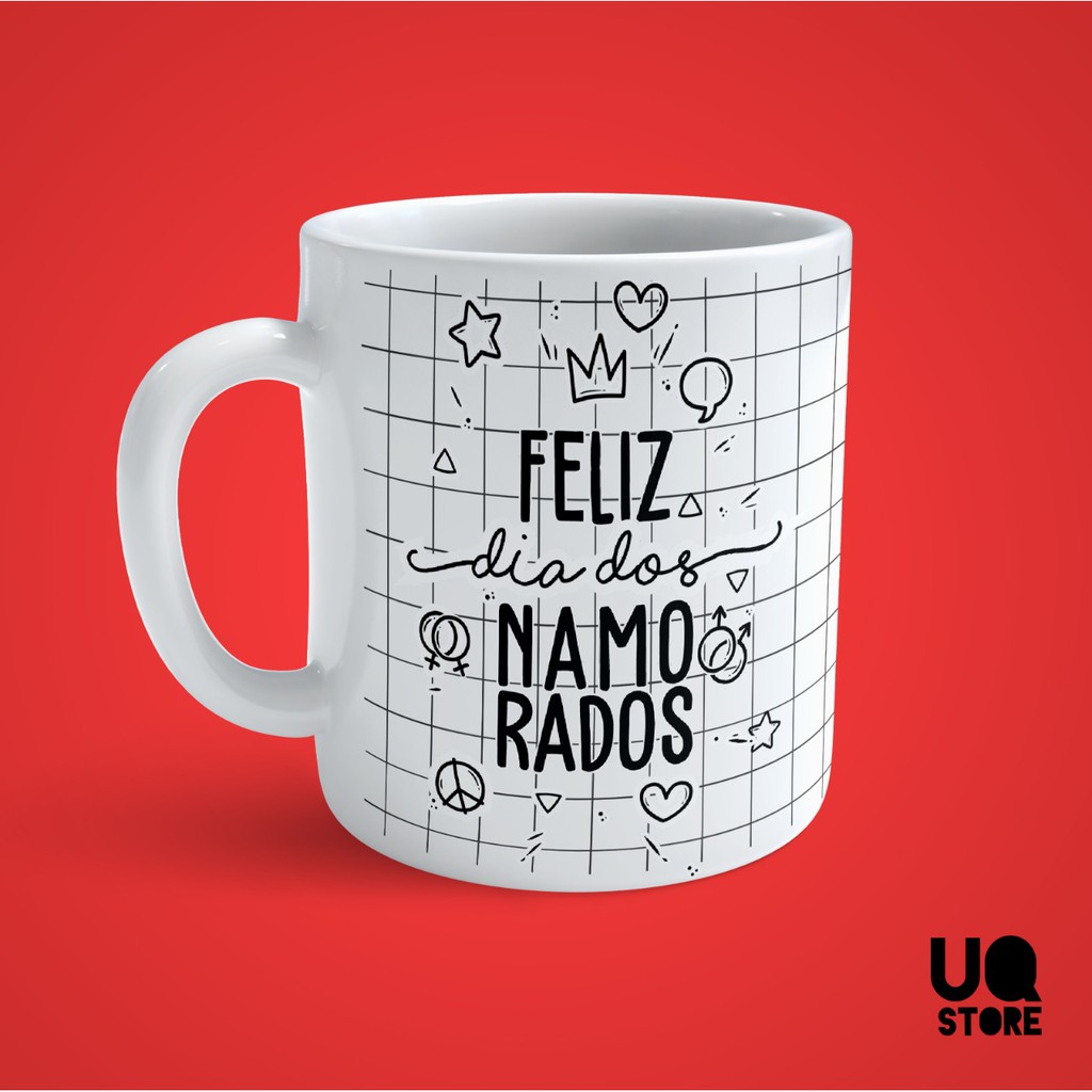 Caneca "Feliz Dia dos Namorados" - Coleção Dia dos Namorados - LGBTQIA+ BANDEIRA GAY / LÉSBICA / PANSEXUAL / BISSEXUAL / ASSEXUAL / NÃO BINÁRIO / AGÊNERO / INTERSEXO / TRANSEXUAL