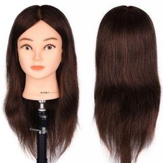 Cabeça De Treino Mista 80% Cabelo Humano Ótima Qualidade Acompanha Suporte