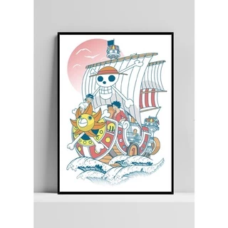 Quadro de mdf poster sem moldura Anime, Mangá, One piece, Barco