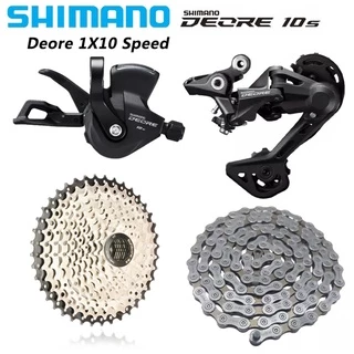 SHIMANO DEORE M4100 10 Velocidade 4pcs Groupset 1X10 Speed Mountain Bike Shifter Desviador Traseiro Gaiola Longa Sunshine Cogs Cassette HG54 Kit Corrente Bicicleta Acessórios Peças