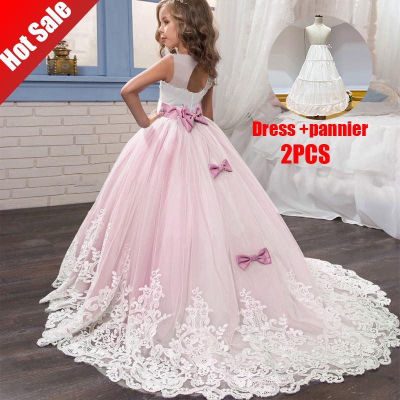 Elegante Vestido De Princesa Meninas Casamento Dama De Honra Do