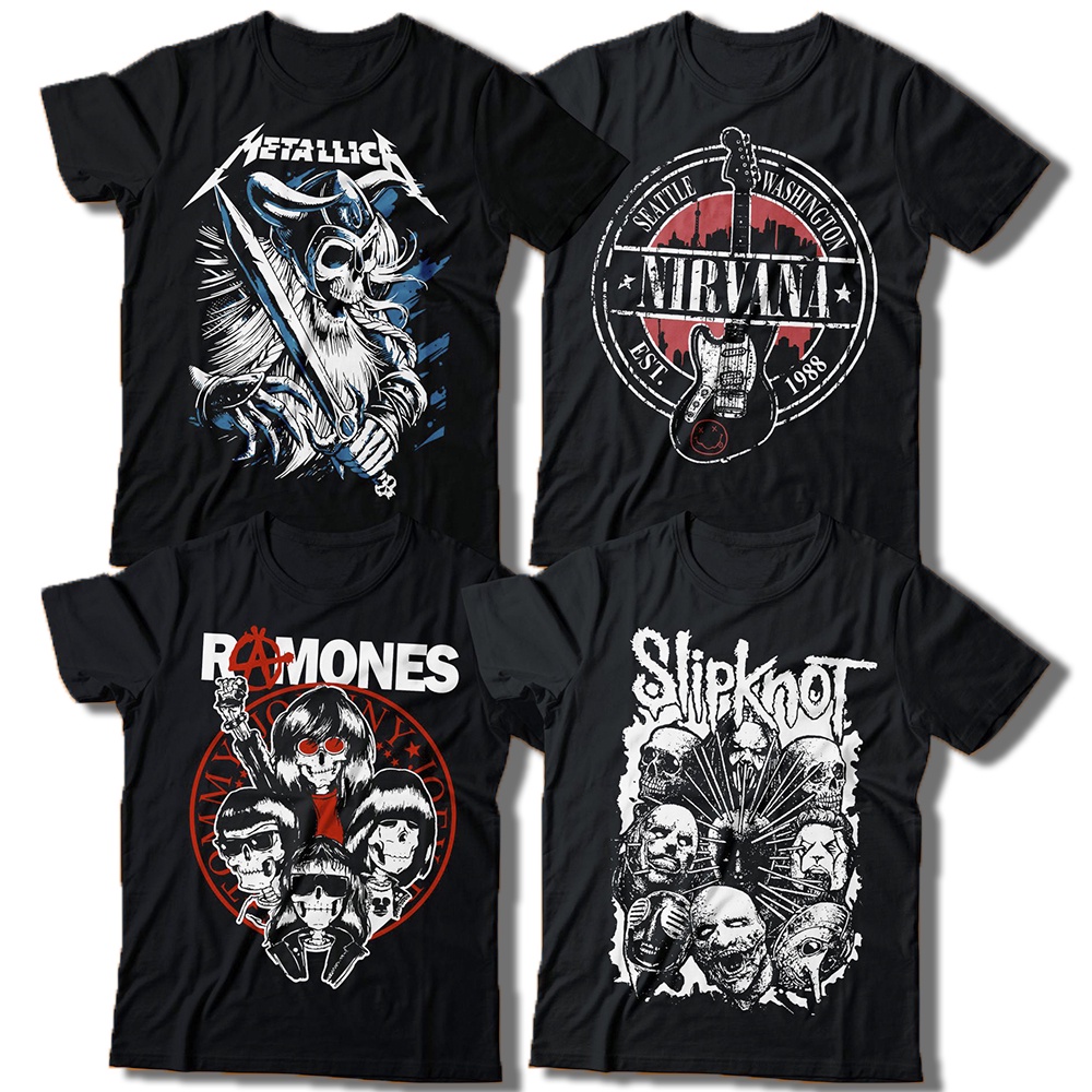 Camiseta Básica Camisa Banda Metallica Som Rock Arte Solomoun Desenho -  Escorrega o Preço