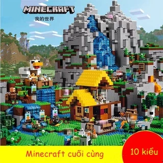 BMZ 1208 Blocos De Construção PCS lego Minecraft Ingles Village Warhorse City Tree House Waterfall Brinquedos Educativos Para Crianças