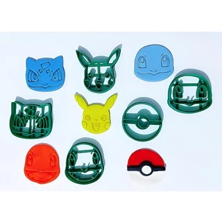 Kit Cortadores Pokemon 4cm Pirulito Cupcake Pasta Americana