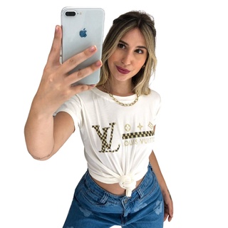 T-shirt Luxo Camiseta Feminina Estampada - Louis Vuitton