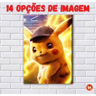 Quadro Decorativo Pokemon Desenho Pikachu 5 Peças