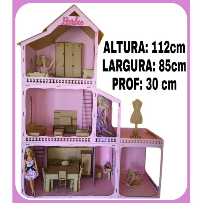 22 Móveis Para Casa Da Barbie Madeira Mdf Natural