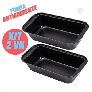 Kit 2 Forma De Pão Antiaderente Assadeira Bolo Inglês Retangular