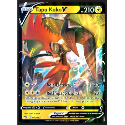 Carta pokemon Tapu Koko V 050/163 Estilos de Batalha