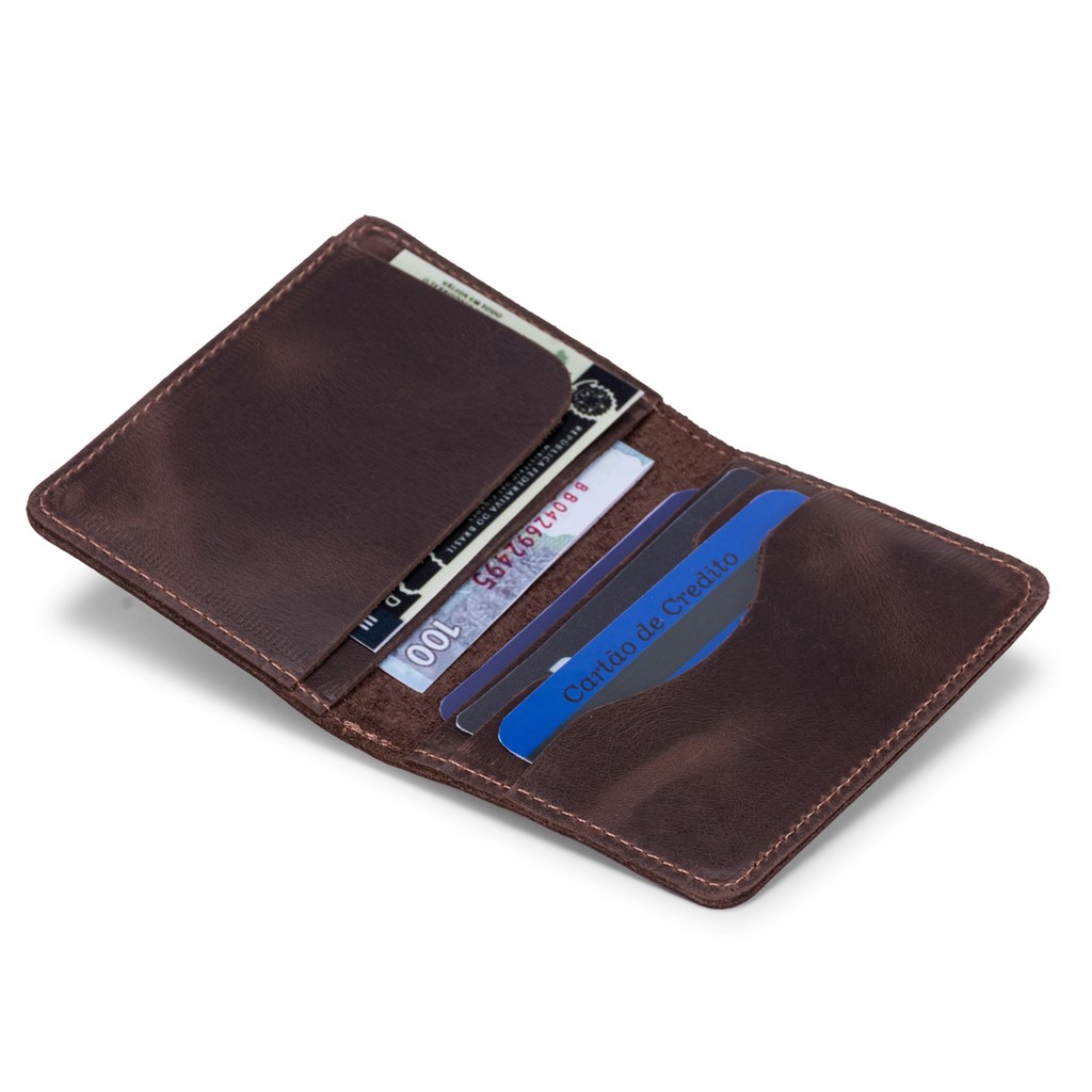 Mini Carteira Aba Slim Couro Legitimo Para Cnh,cédulas,cartões