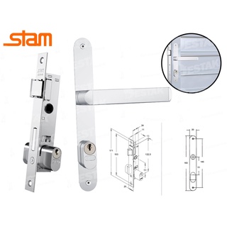 Fechadura de Porta Portão Cromada Aço Inox Quarto Banheiro Área Externa Unna 401/07 EI Stam