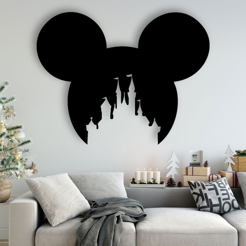 Decoração De Parede Em Mdf Castelo Disney E Mickey