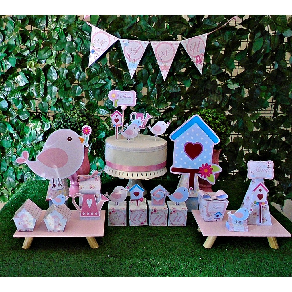 kit festa cha de bebe jardim encantado