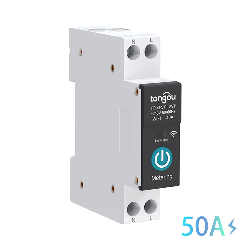 Disjuntor Tuya Wifi Smart Circuito 1p Din Rail Medidor De Energia 63a10a Trilho Para 9740