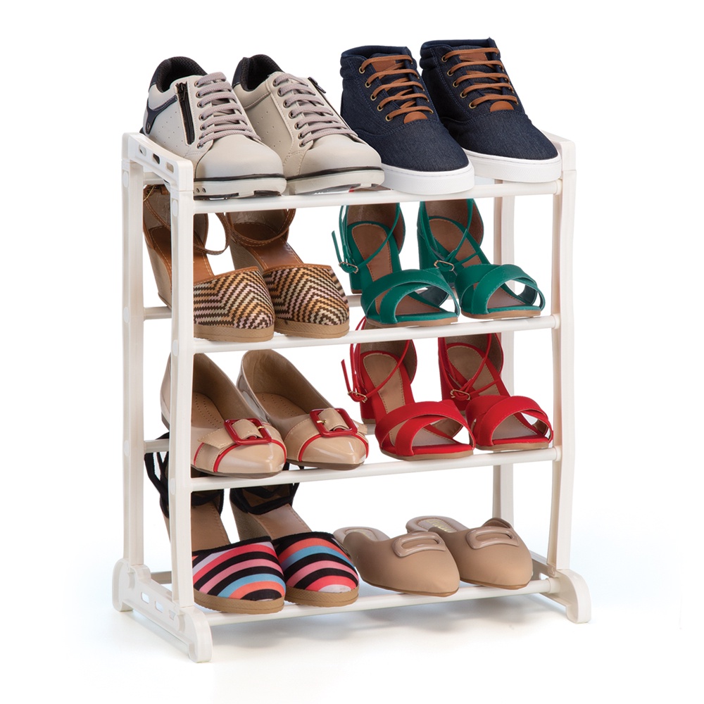 Sapateira Organizador de Sapatos Prateleira Branca 8 Pares | Shopee Brasil