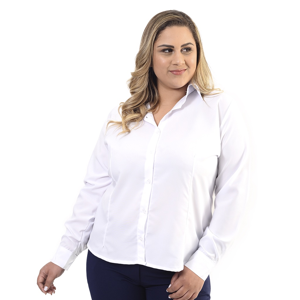 Camisa branca best sale plus size feminina